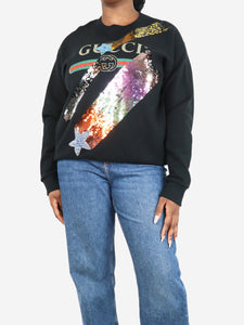 Gucci Black sequin embellished sweatshirt - size M