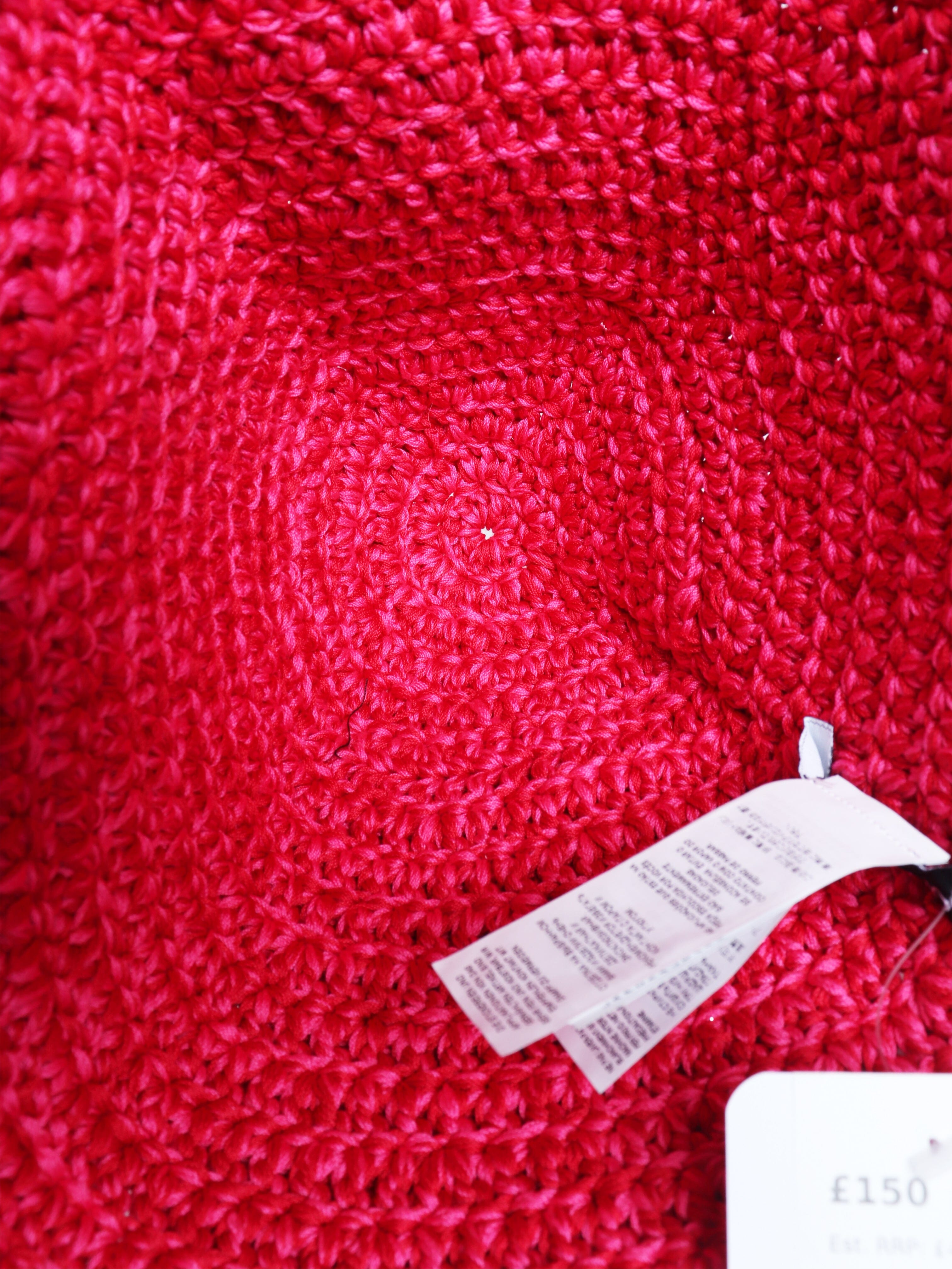 Pink woven sunhat - size S