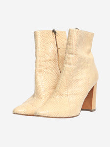 Manolo Blahnik Sand snake-effect ankle boots - size EU 38