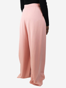 Dries Van Noten Pink pleated wide-leg trousers - size UK 12