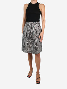Max Mara Studio Black leopard print skirt - size IT 42
