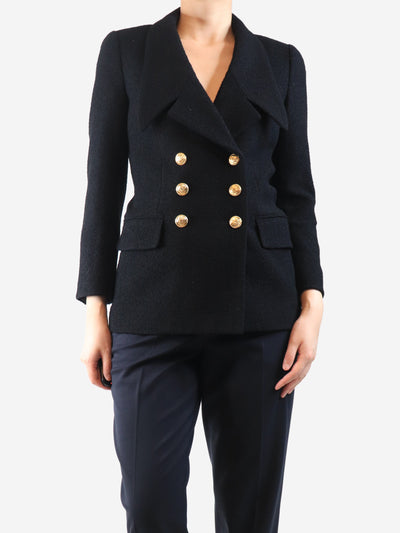 Black double-breasted cardigan jacket - size UK 8 Coats & Jackets Chloe 