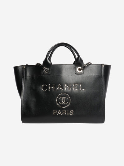 Black 2018 Deauville Caviar leather studded tote Bags Chanel 