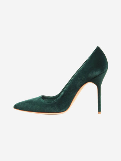 Emerald green velvet heels - size EU 38 Heels Manolo Blahnik 