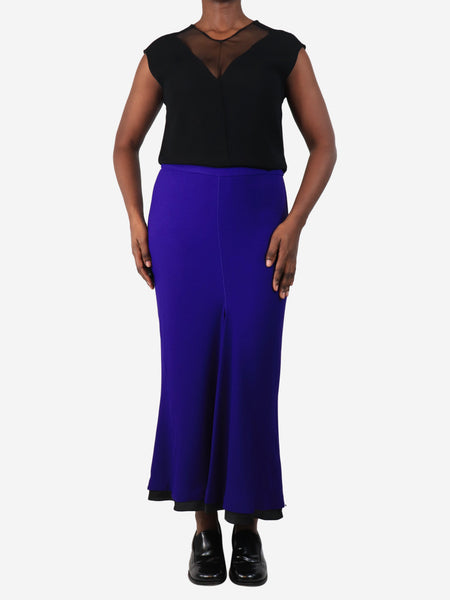 Purple crepe midi skirt - size UK 10 alternate image