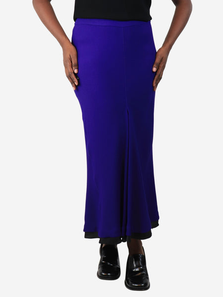 Purple crepe midi skirt - size UK 10 product image