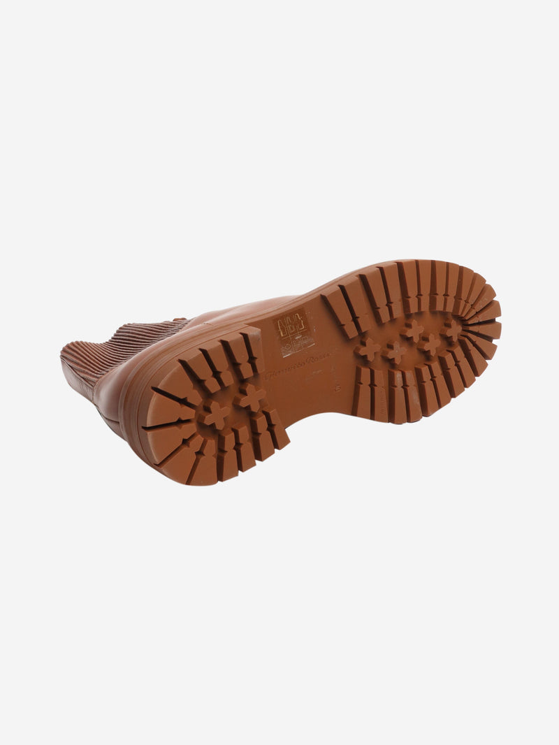 Brown Martis 20 ribbed-detail combat boots - size EU 40 Boots Gianvito Rossi 