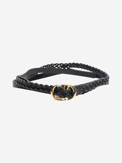 Black braided leather double belt Belts Dior 