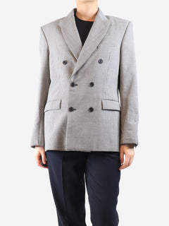 Black and white houndstooth double breasted jacket - size UK 10 Coats & Jackets Wardrobe NYC 