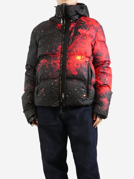 Black Galaxy hooded puffer jacket - size S product image