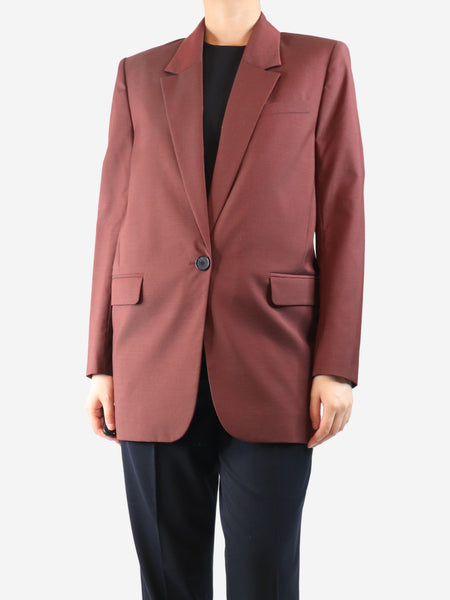Dark rust single-breasted blazer - size UK 8 product image