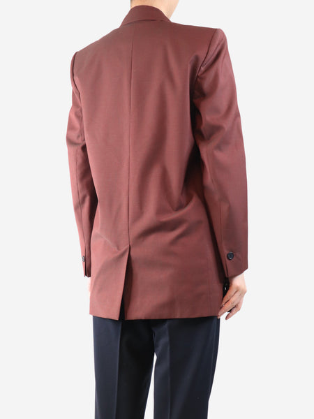 Dark rust single-breasted blazer - size UK 8 alternate image