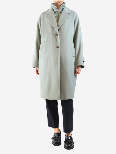 Sage green wool double-layer coat - size UK 10 Coats & Jackets Herno 