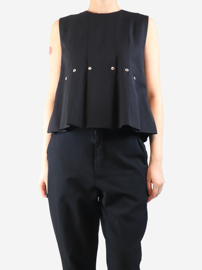 Black pleated stud top - size UK 12 Tops Louis Vuitton 