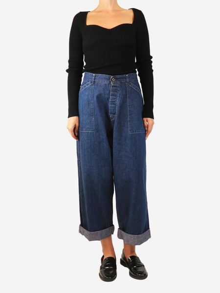 Blue wide-leg jeans - size UK 14 alternate image