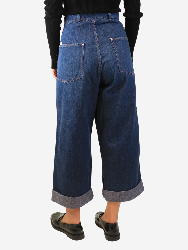 Blue wide-leg jeans - size UK 14