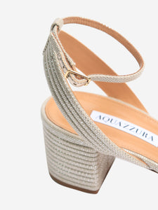 Aquazzura Silver sparkly Sundance sandal heels - size EU 37