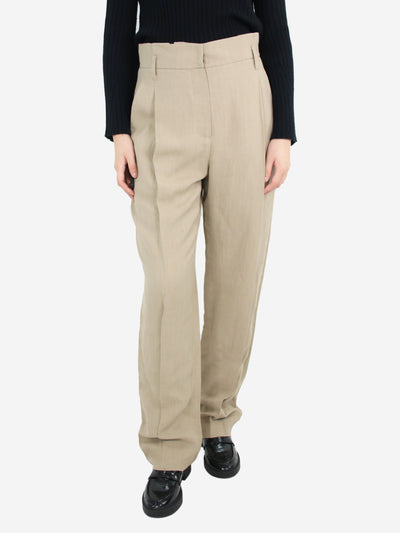 Beige linen-blend pleated trousers - size US 6 Trousers Brunello Cucinelli 