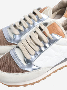 Brunello Cucinelli Neutral quilted suede runners - size EU 37