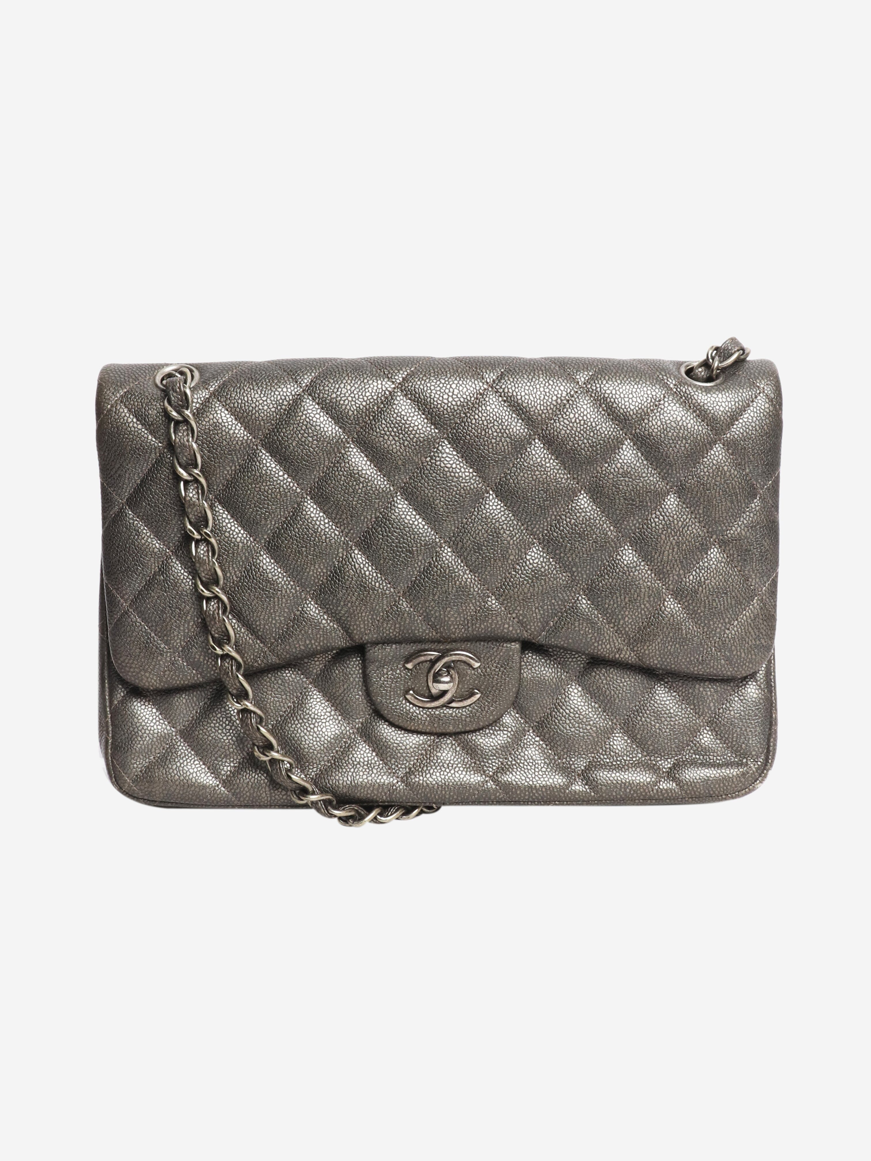 Grey 2015 jumbo caviar Classic Double Flap bag Cross-body bags Chanel 