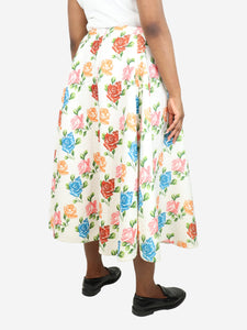 Emilia Wickstead Multi floral-printed pleated midi skirt - size UK 14