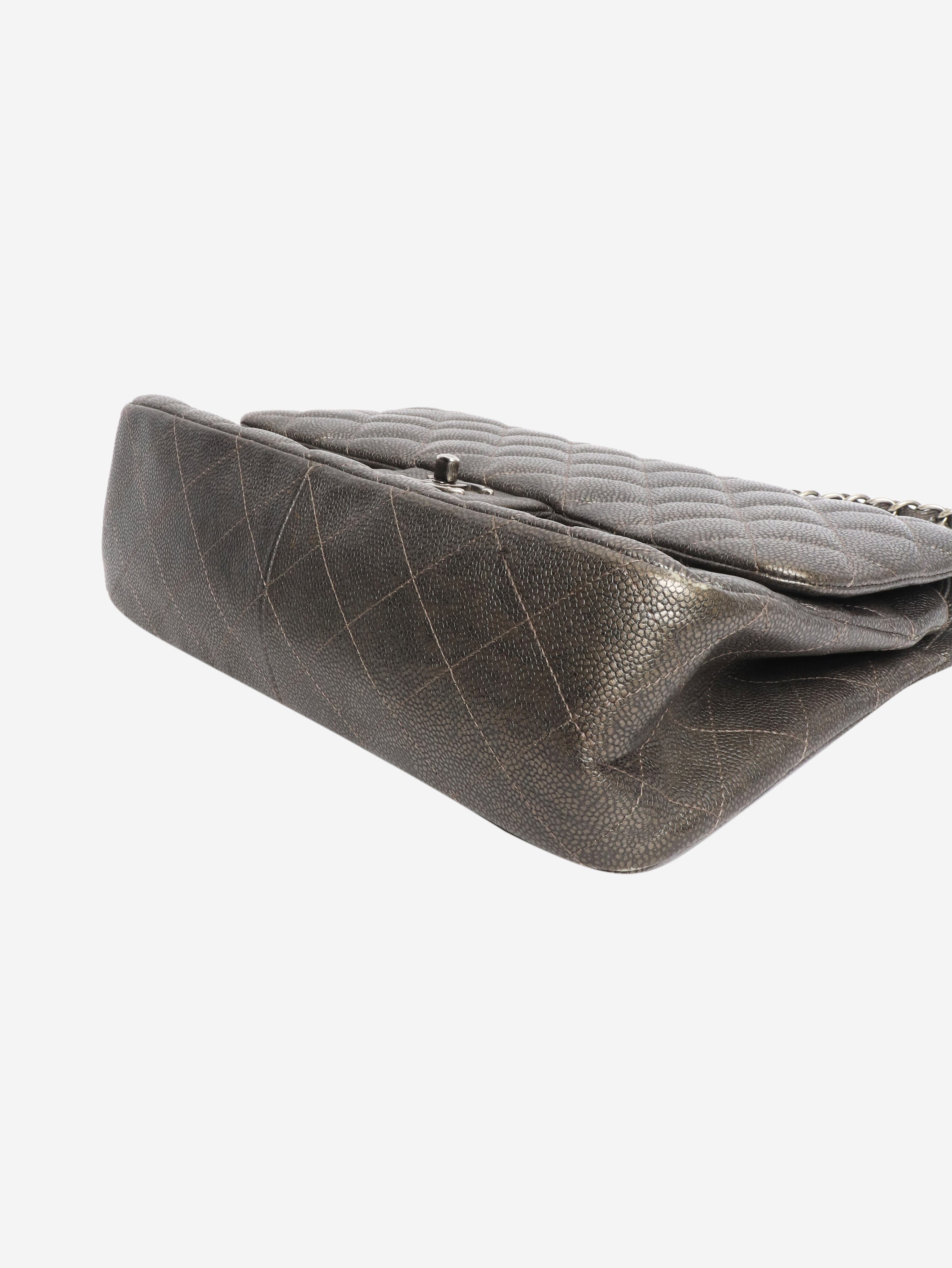 Grey 2015 jumbo caviar Classic Double Flap bag Cross-body bags Chanel 