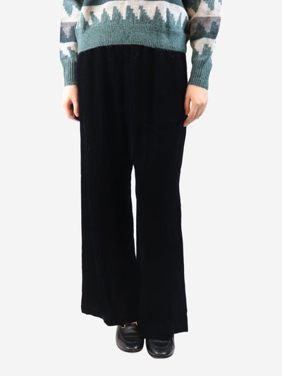 Navy elasticated corduroy trousers - size UK 14 Trousers Forte Forte 