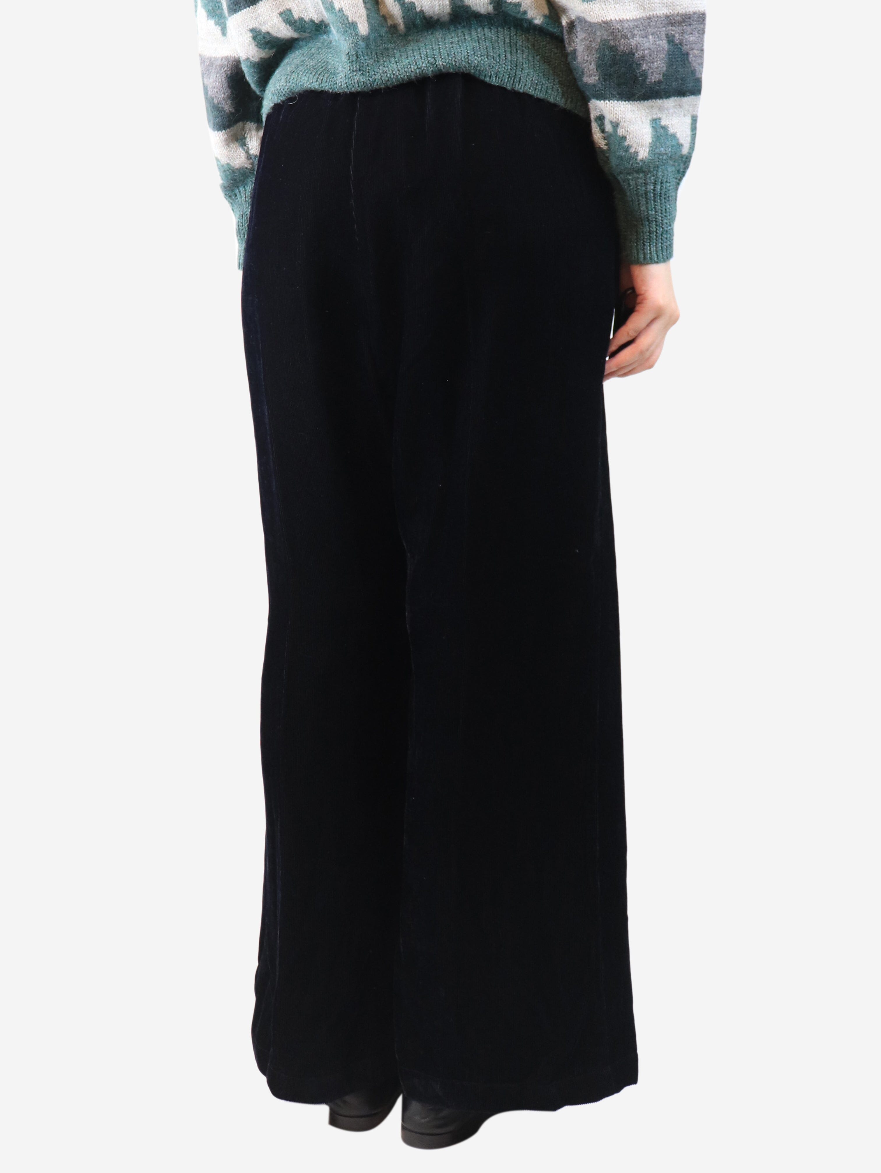 Navy elasticated corduroy trousers - size UK 14 Trousers Forte Forte 