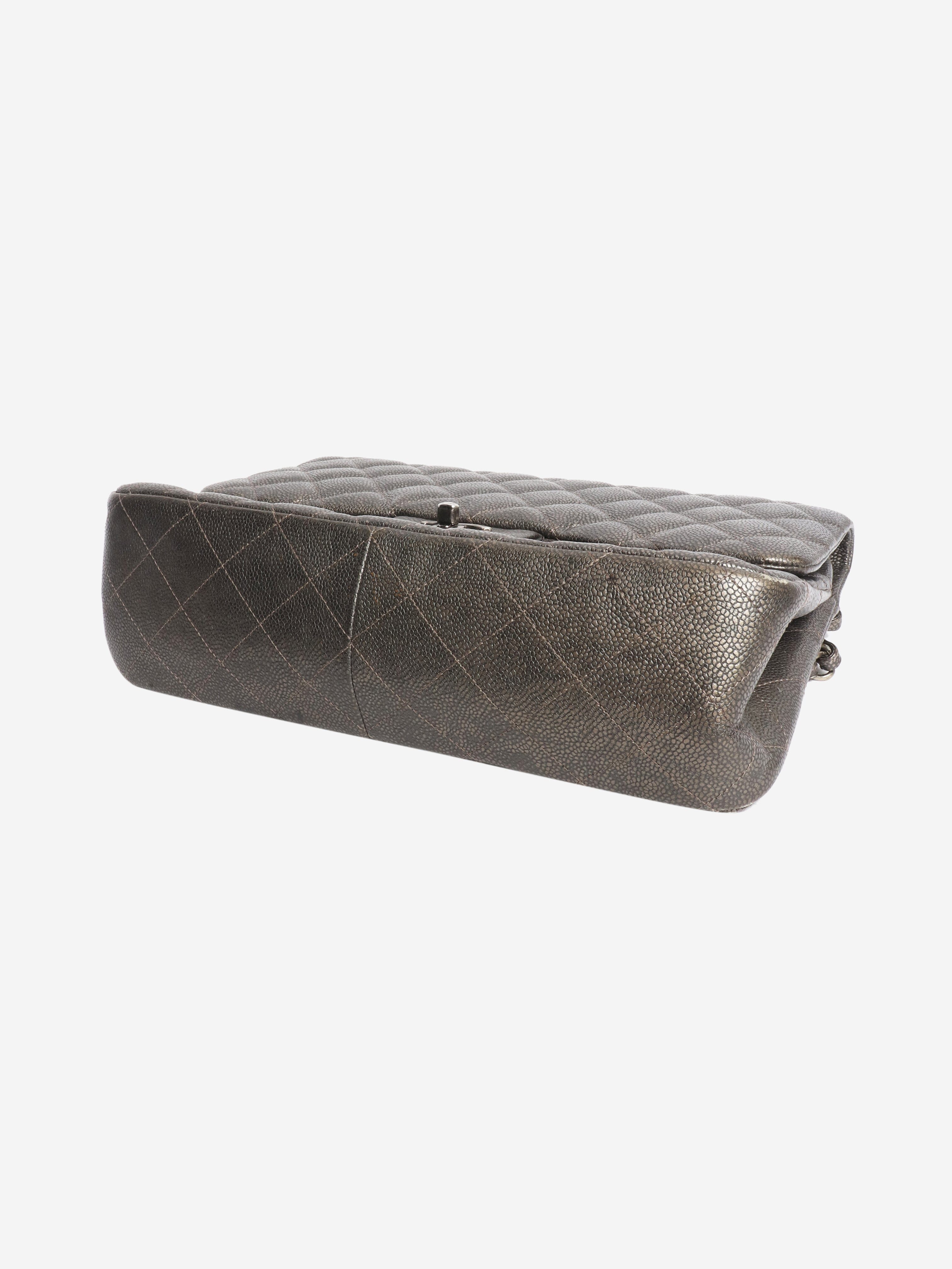 Grey 2015 jumbo caviar Classic Double Flap bag Cross-body bags Chanel 