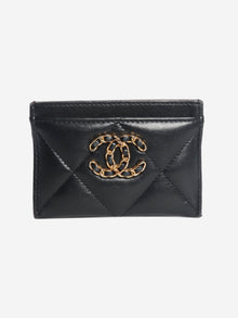 Black 19 quilted leather cardholder Wallets, Purses & Small Leather Goods Chanel 