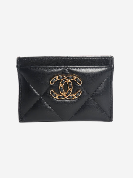 Black 19 quilted leather cardholder product image