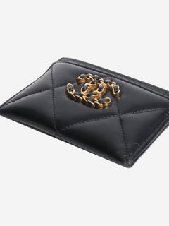 Black 19 quilted leather cardholder