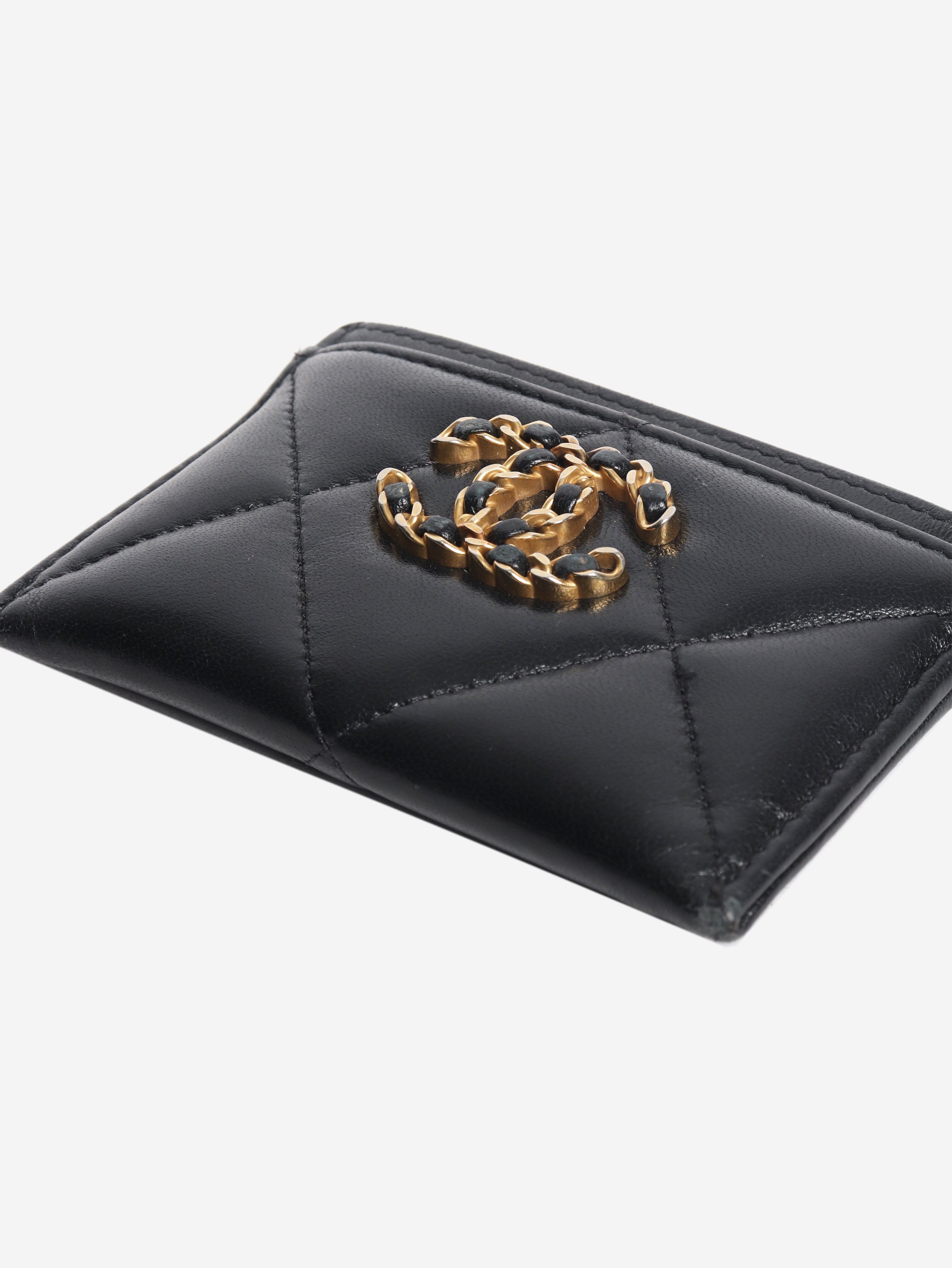 Black 19 quilted leather cardholder