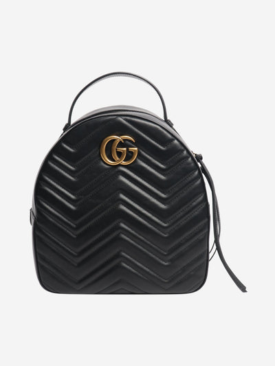 Black leather marmont quilted backpack Backpacks Gucci 