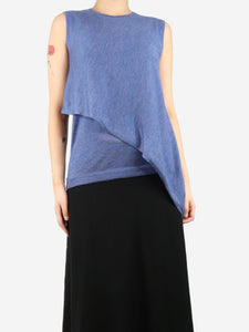 Derek Lam Blue asymmetric knit top - size S