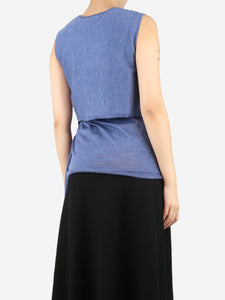 Derek Lam Blue asymmetric knit top - size S