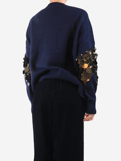 Navy sequin embellished jumper - size L Knitwear Altuzarra 