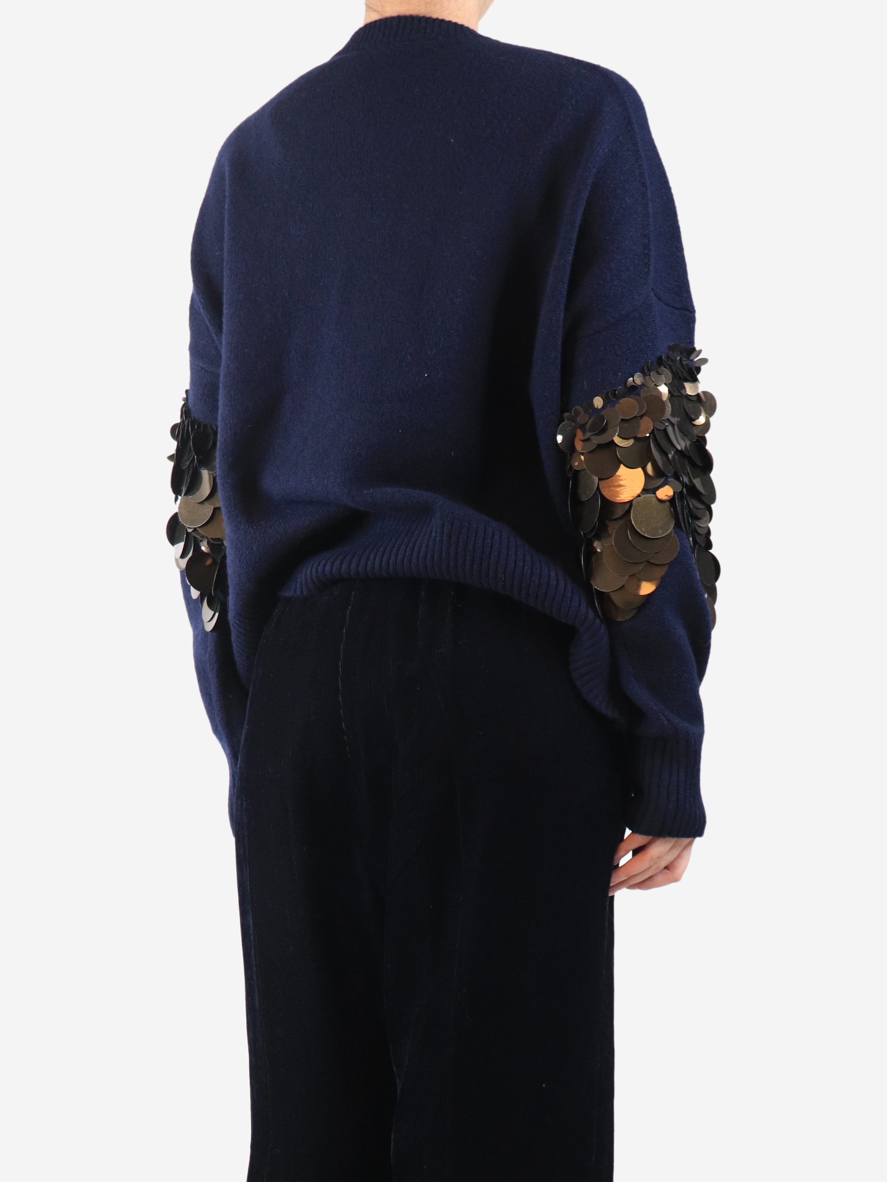 Navy sequin embellished jumper - size L Knitwear Altuzarra 