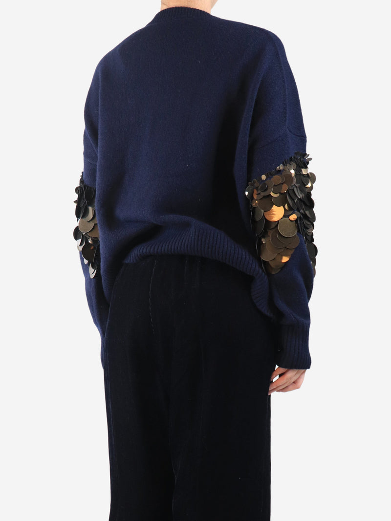 Navy sequin embellished jumper - size L Knitwear Altuzarra 
