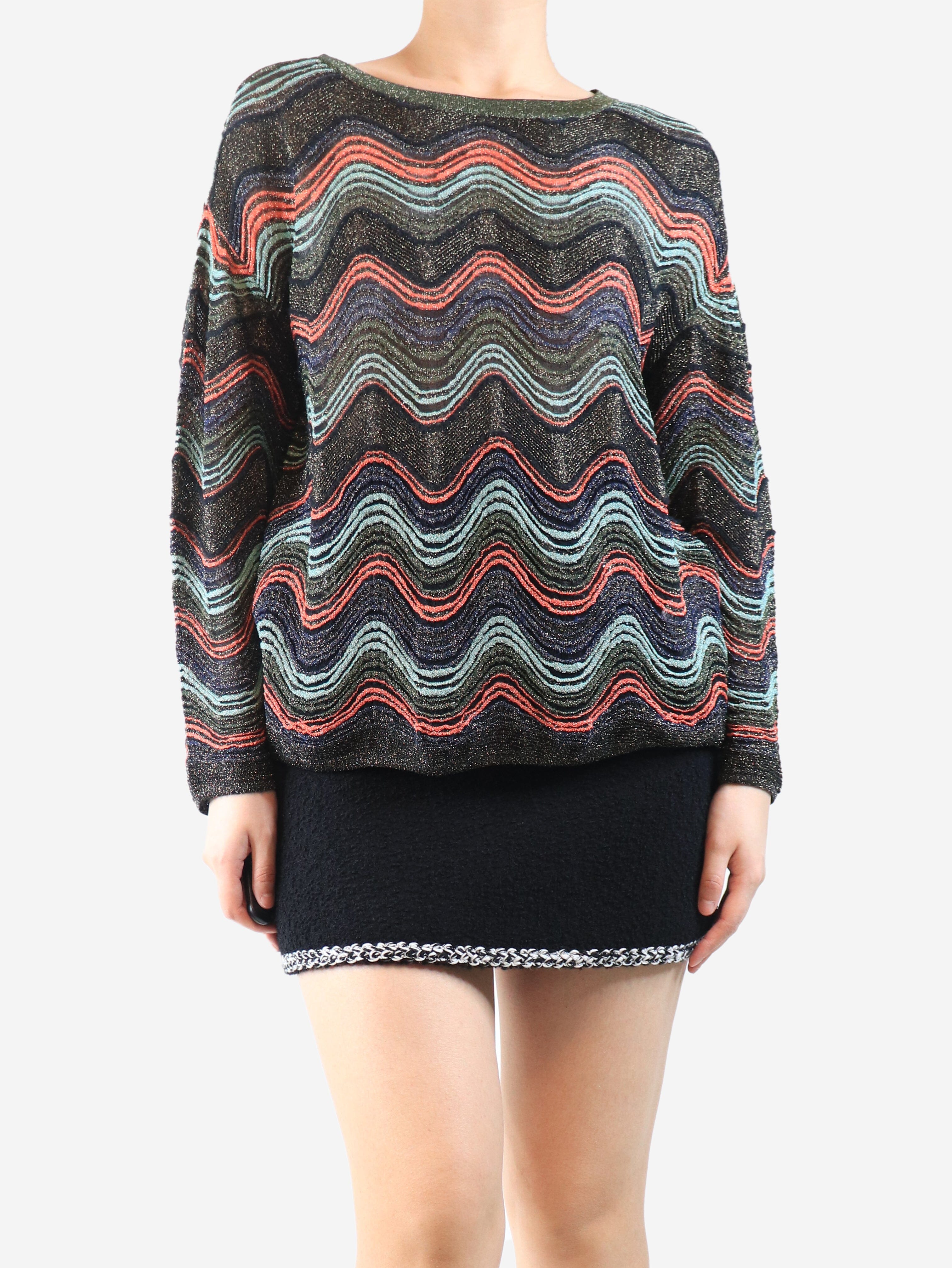 Multicolour sheer lurex wave top - size S Tops Missoni 