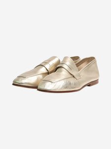 Sophique Milano Champagne gold metallic loafers - size EU 37