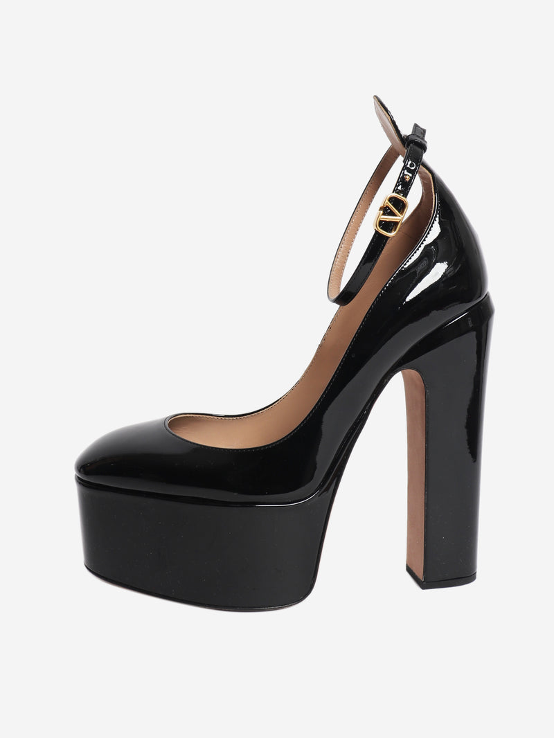 Black patent Tan-Go platform pumps - size EU 39