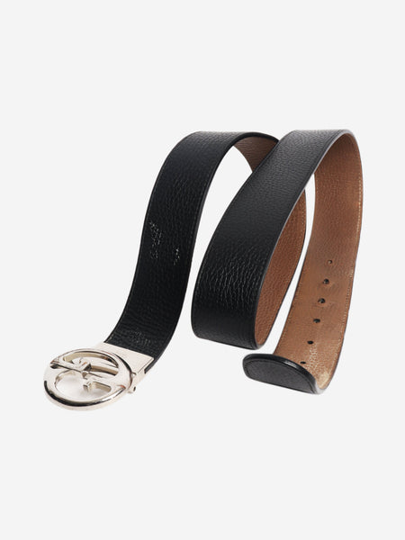 Black leather belt alternate image