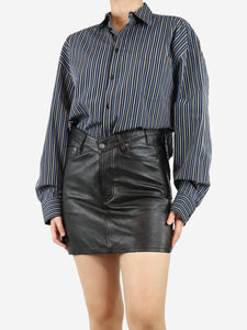 Balenciaga Blue and black striped pocket shirt - size UK 8