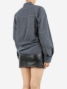 Balenciaga Blue and black striped pocket shirt - size UK 8