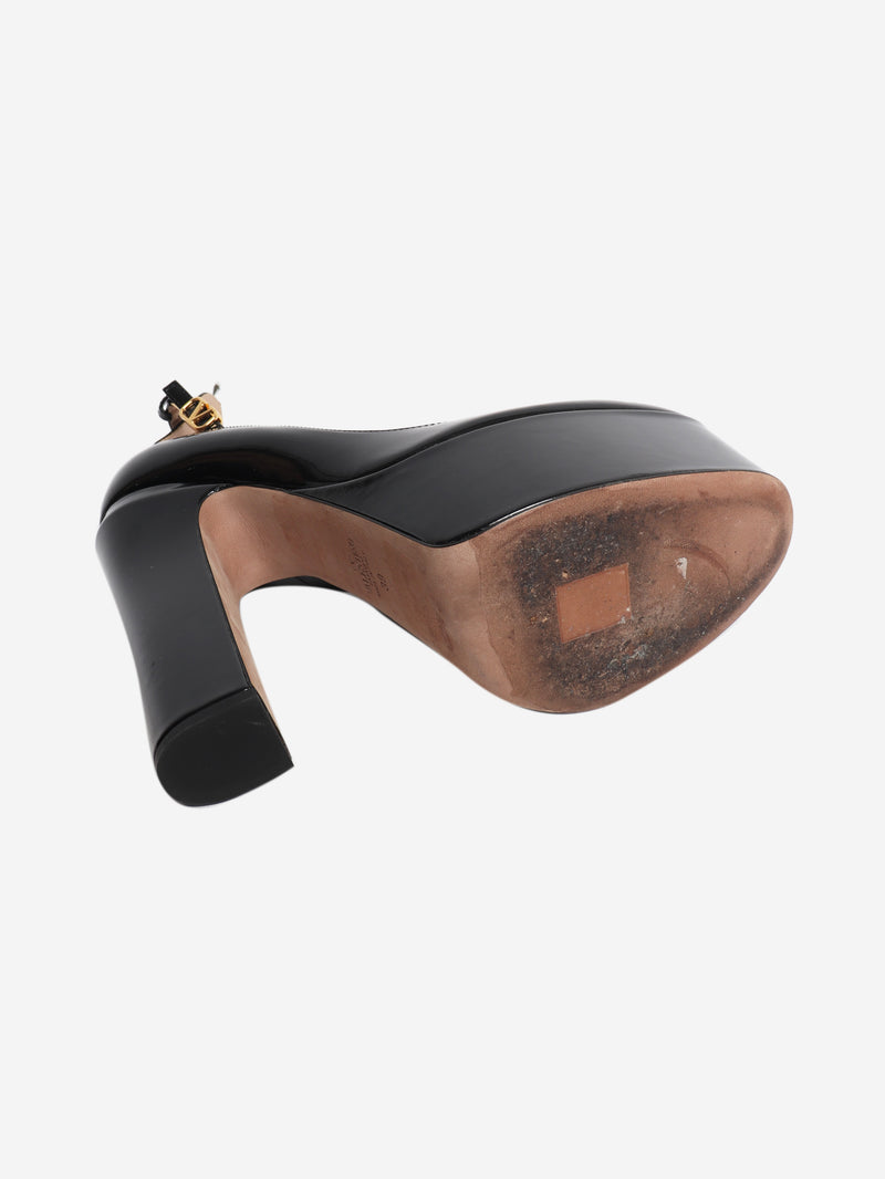 Black patent Tan-Go platform pumps - size EU 39