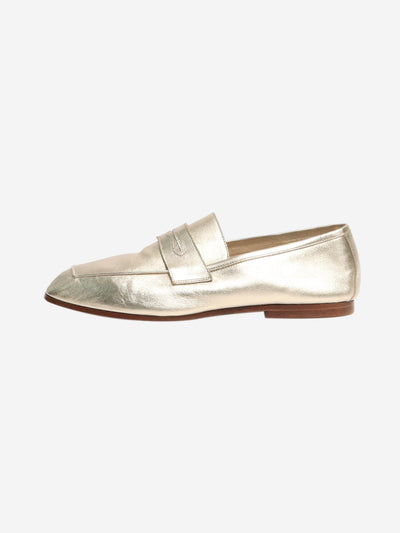 Champagne gold metallic loafers - size EU 37 Flat Shoes Sophique Milano 