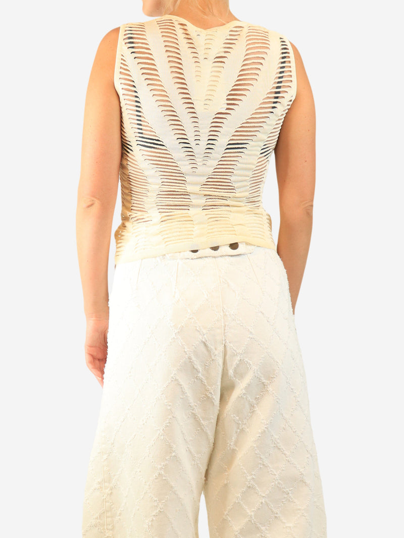 Cream sleeveless cutout top - size UK 12 Tops Dior 