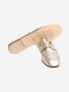 Sophique Milano Champagne gold metallic loafers - size EU 37
