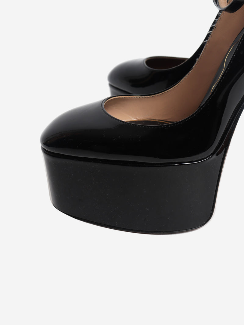 Black patent Tan-Go platform pumps - size EU 39
